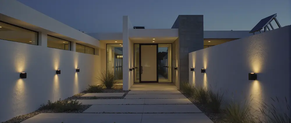 Solar Wall-Mounted Lights Illuminating Entrances and Walls